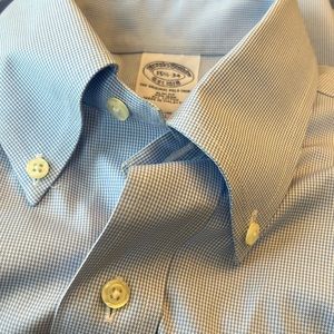 Blue | Brooks Brothers | OCBD | houndstooth button down